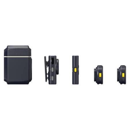 Hollyland LARK M2 Mini Combo - zestaw, bezprzewodowy system audio, 2x mikrofon (odbiorniki: USB-C i 3.5mm TRS, 24-bit, czarny)